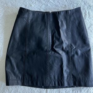 Free People Faux Leather Skirt Black 0